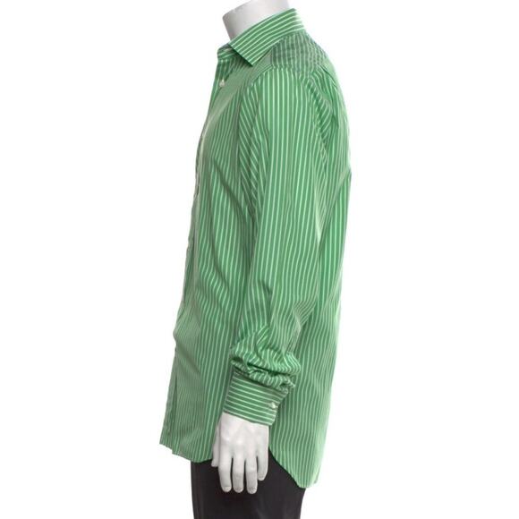 Ralph Lauren Purple Label Mens Stripe Long Sleeve Dress Shirt EUC Size XL Preppy - Picture 3 of 13